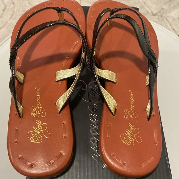 NIB - Matt Bernson The Love Sandal, Black Patent Leather Wrinkle. Size 8 - Picture 3 of 11